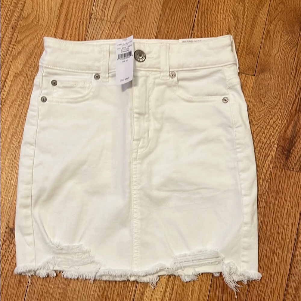 White Denim Skirt